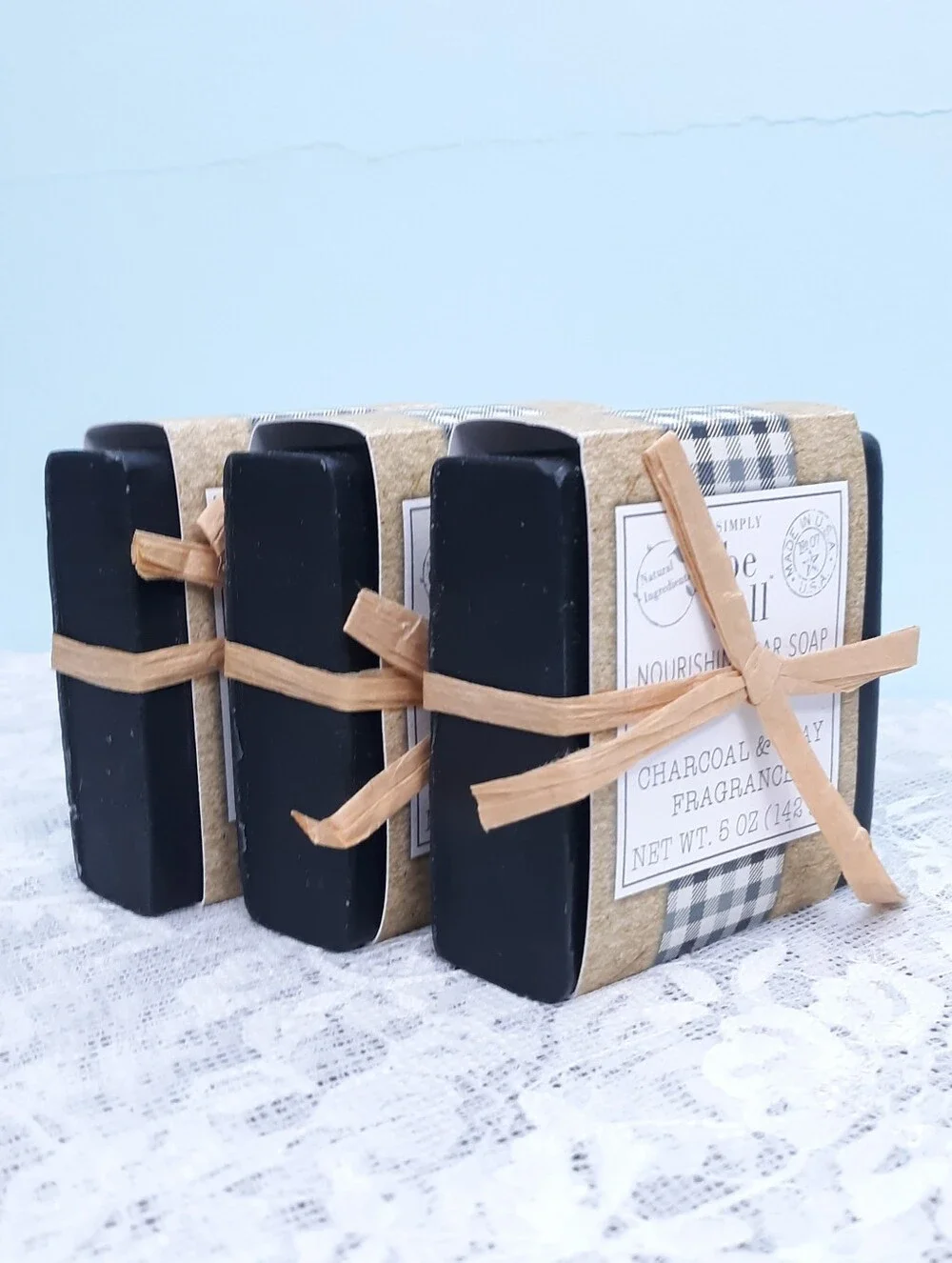 Spa Bundle 3 Black Charcoal Tea Tree Glycerin Bar Soap San Francisco Soap Co